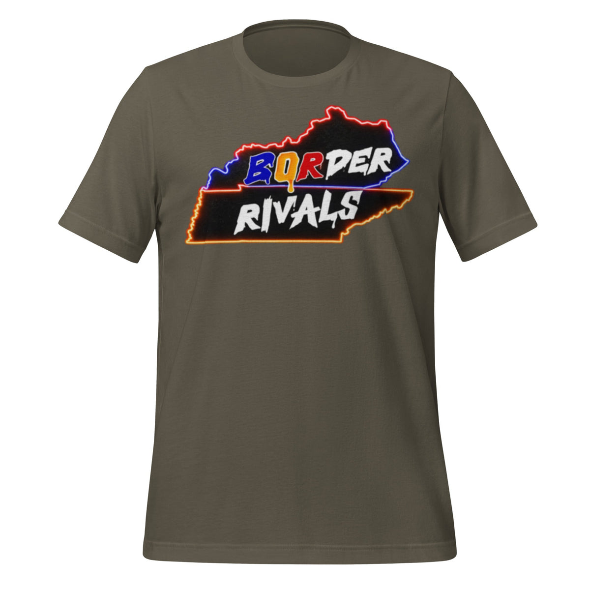 Kentucky Tennessee Rivalry T-Shirt | Border Rivals Map Design | HPS Collection | Classic Cotton - Bluegrass Elite Apparel LLC