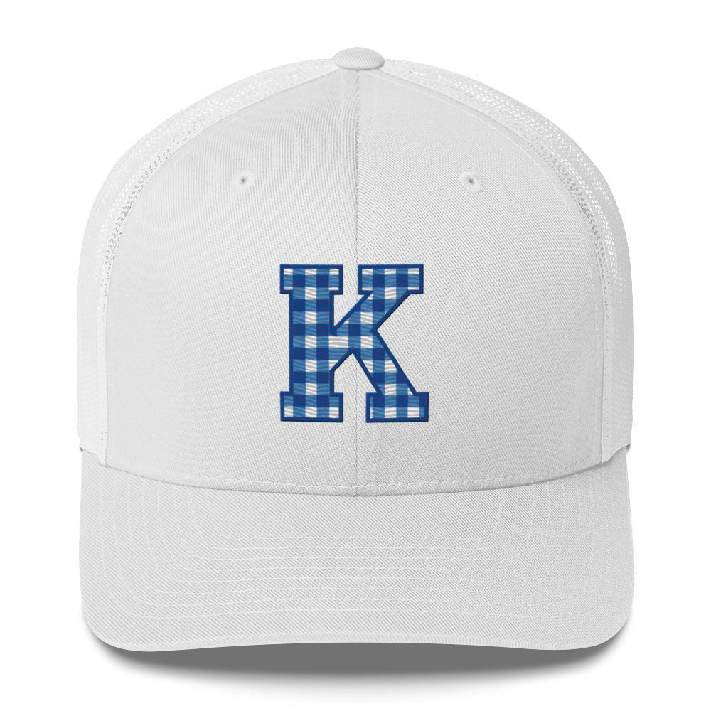 Kentucky Trucker Cap | Checkered K Embroidery | Classic Mesh Back - Bluegrass Elite Apparel LLC