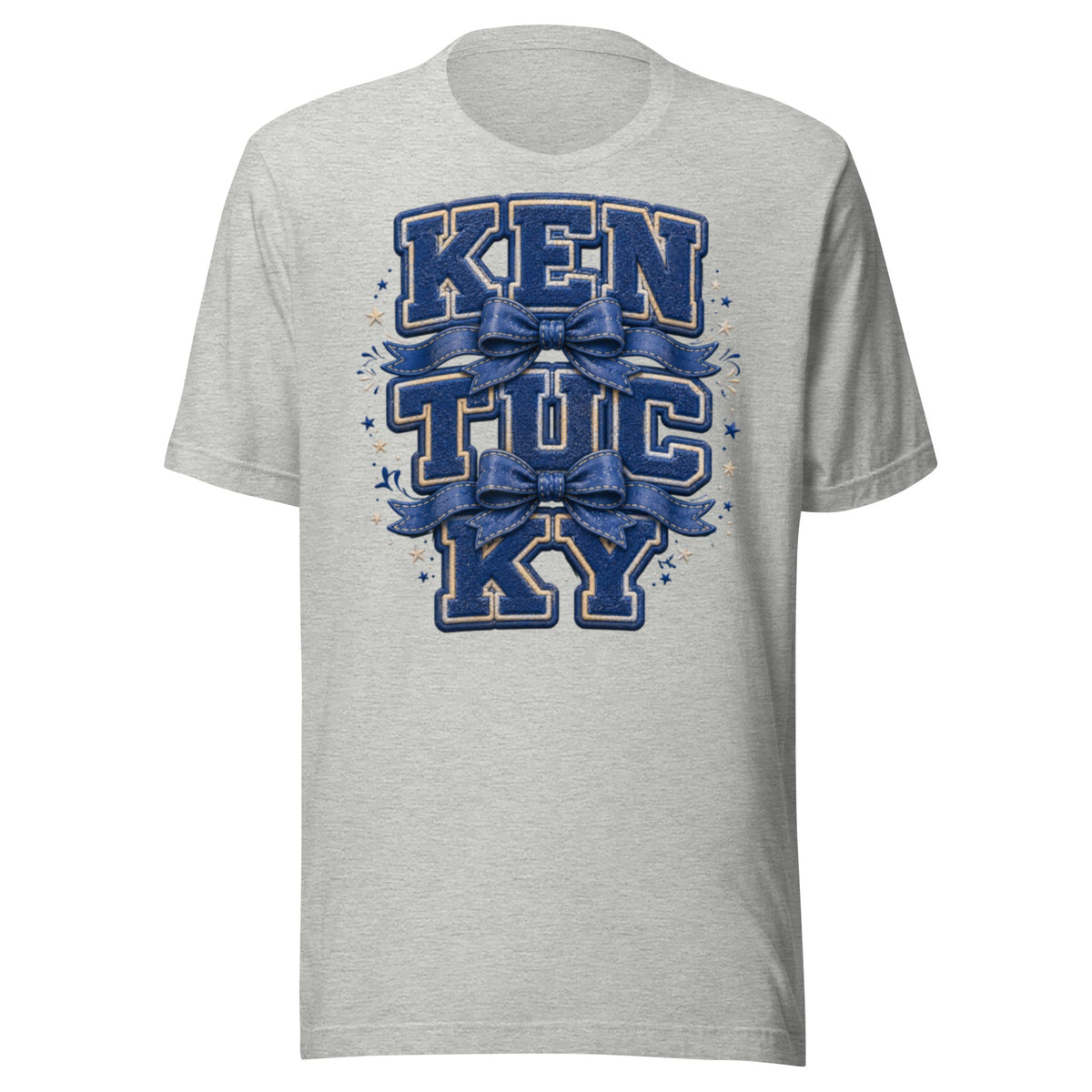 Kentucky Varsity Bow Tee | Vintage Letter Patch Design | Classic - Bluegrass Elite Apparel LLC
