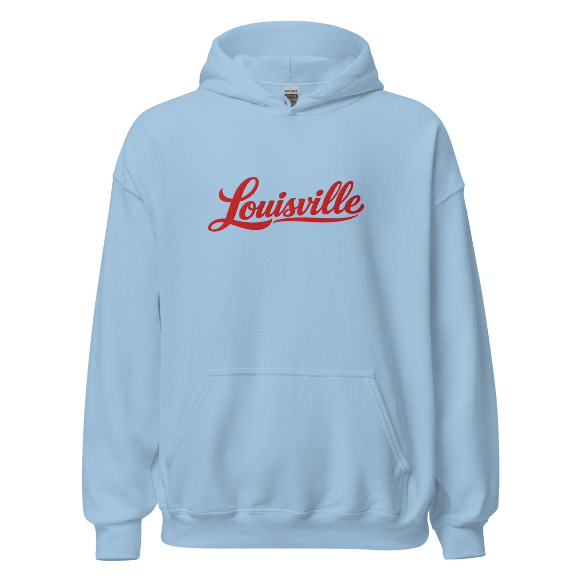 Louisville Hoodie | Red Script Embroidered Design | Unisex Comfort - Bluegrass Elite Apparel LLC