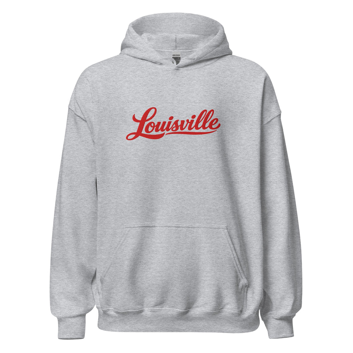 Louisville Hoodie | Red Script Embroidered Design | Unisex Comfort - Bluegrass Elite Apparel LLC