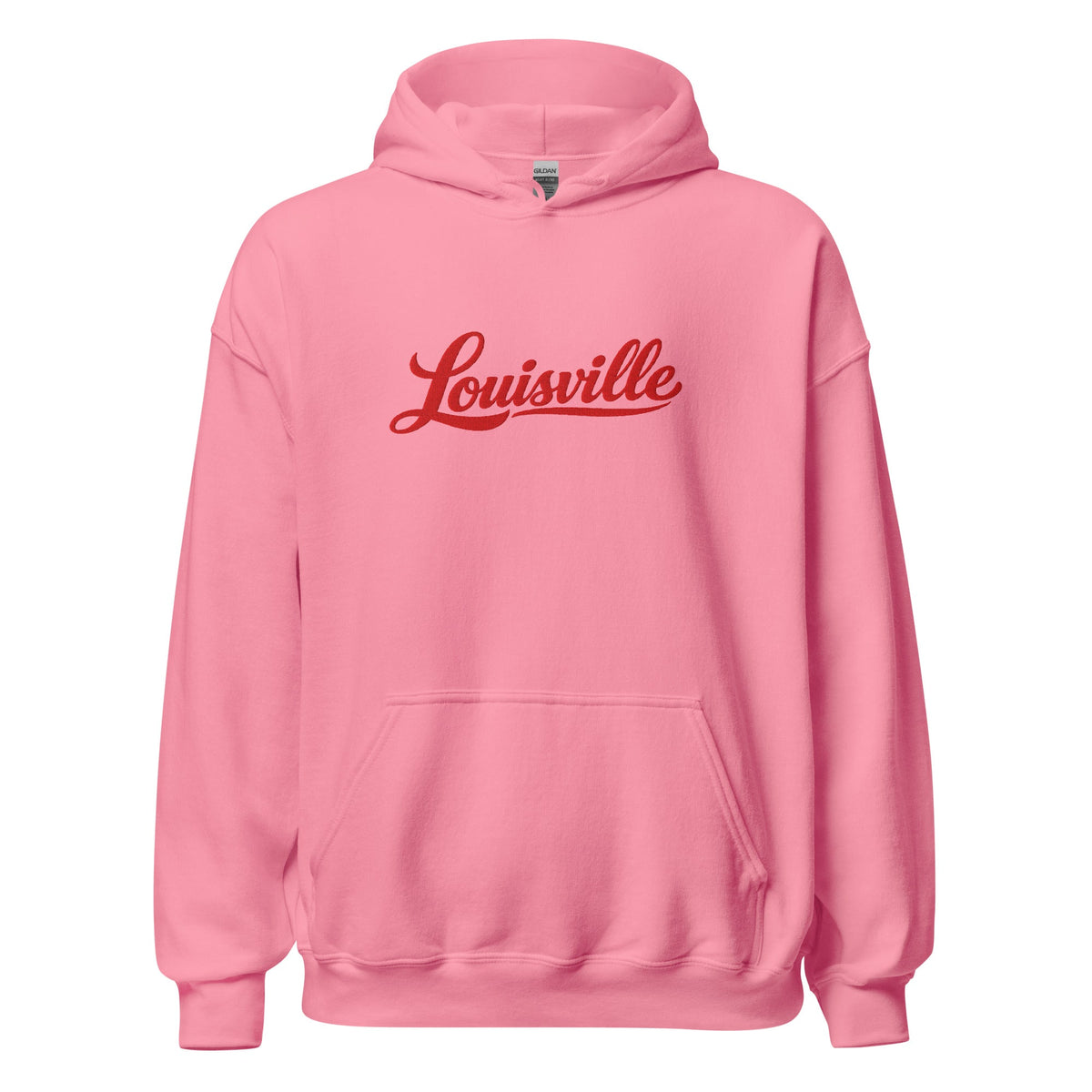 Louisville Hoodie | Red Script Embroidered Design | Unisex Comfort - Bluegrass Elite Apparel LLC