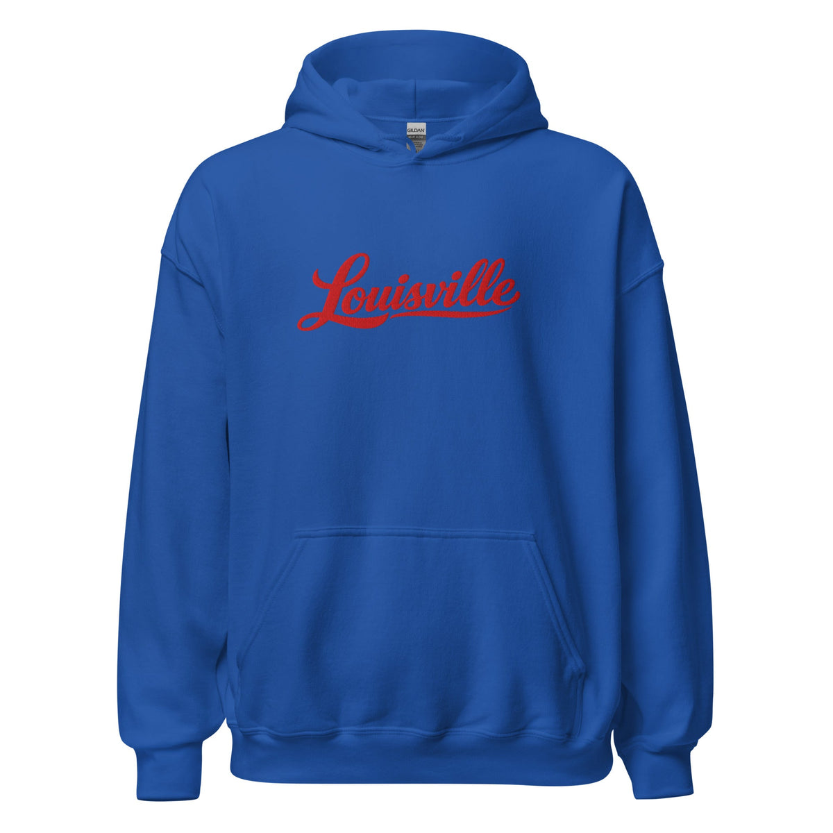 Louisville Hoodie | Red Script Embroidered Design | Unisex Comfort - Bluegrass Elite Apparel LLC