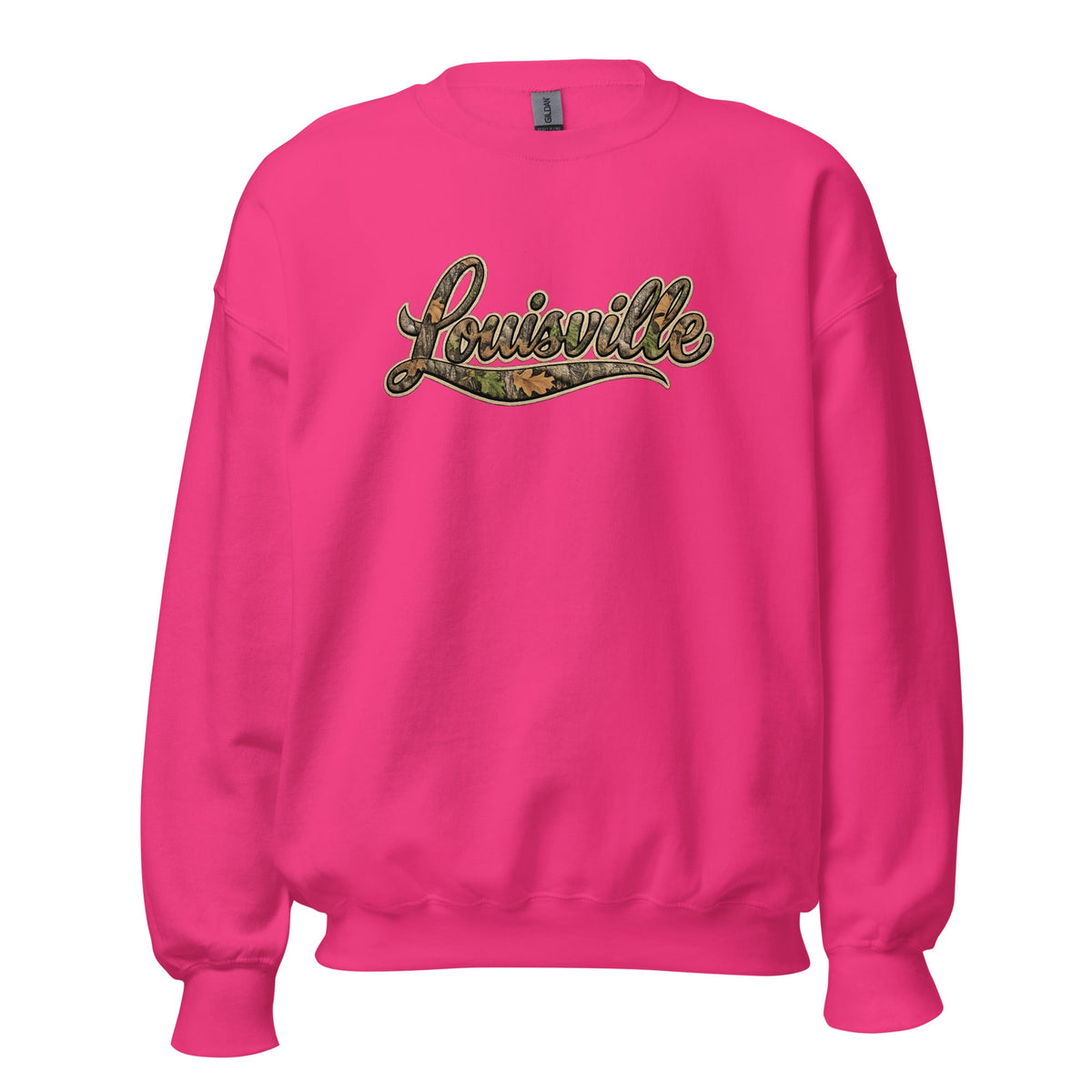 Louisville Script Sweatshirt | Outdoor Camo Style | Unisex Fit - Bluegrass Elite Apparel LLC