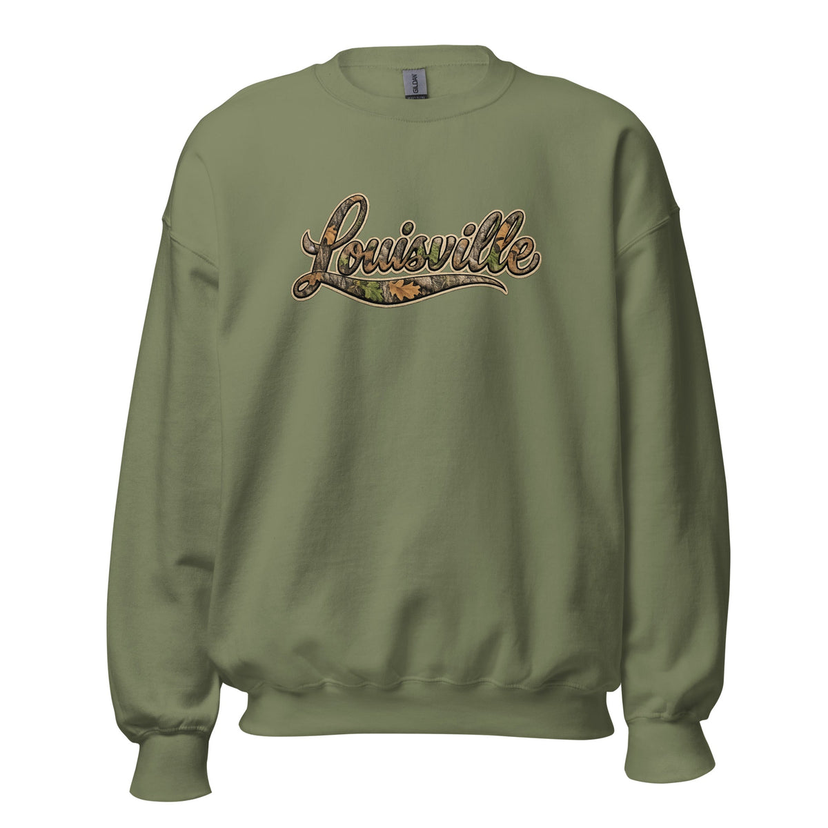 Louisville Script Sweatshirt | Outdoor Camo Style | Unisex Fit - Bluegrass Elite Apparel LLC