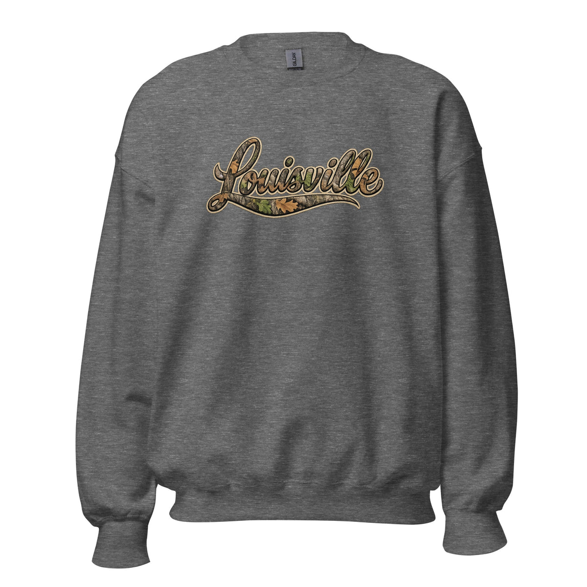 Louisville Script Sweatshirt | Outdoor Camo Style | Unisex Fit - Bluegrass Elite Apparel LLC