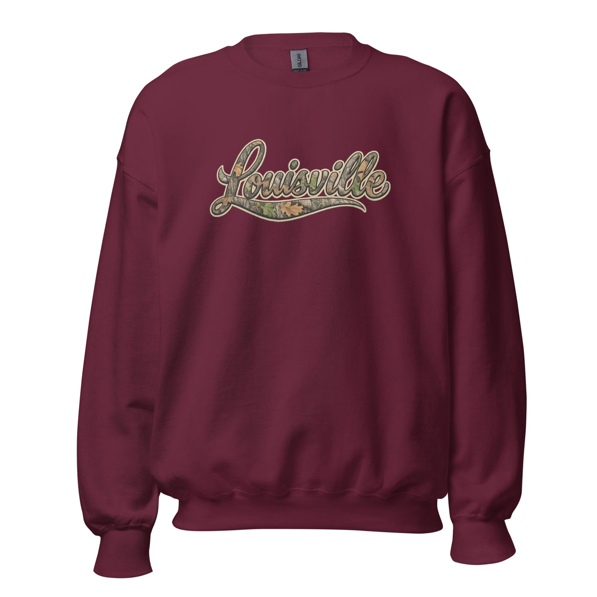 Louisville Script Sweatshirt | Outdoor Camo Style | Unisex Fit - Bluegrass Elite Apparel LLC