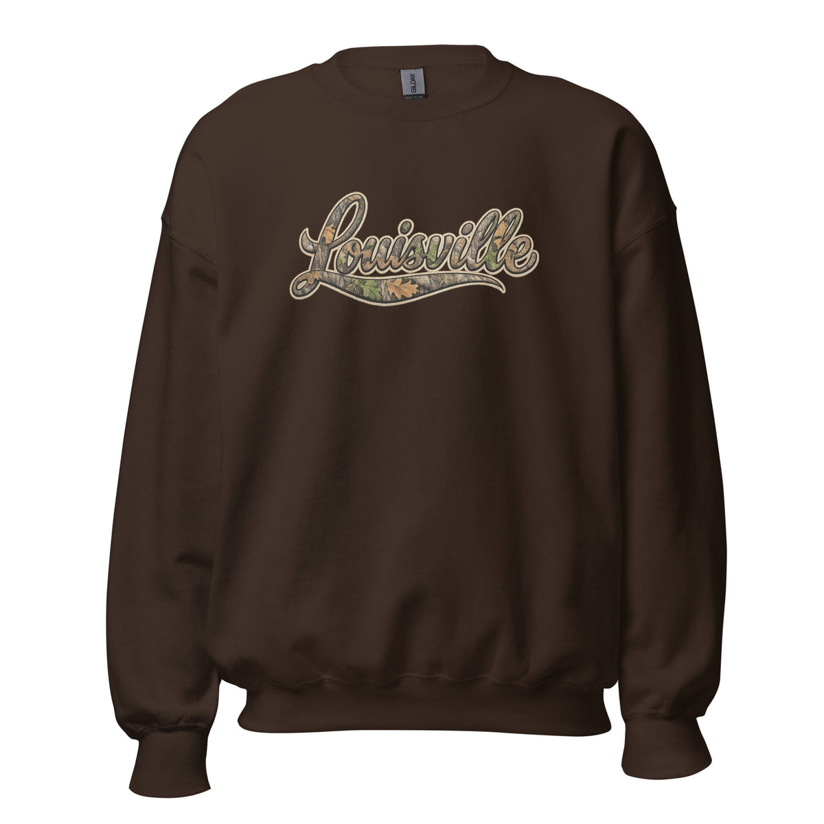 Louisville Script Sweatshirt | Outdoor Camo Style | Unisex Fit - Bluegrass Elite Apparel LLC