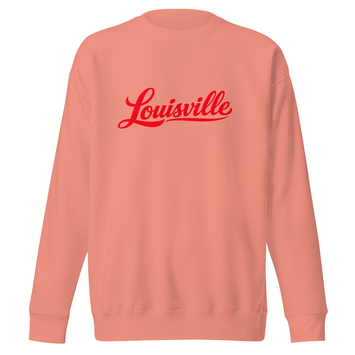 Louisville Sweatshirt | Red Script Fleece Crewneck | Unisex Fit - Bluegrass Elite Apparel LLC