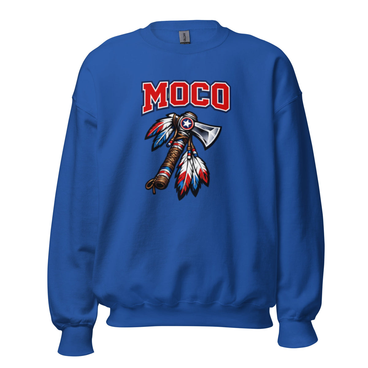 MOCO Tomahawk Feather Heritage Sweatshirt | Vintage Block Design - Bluegrass Elite Apparel LLC