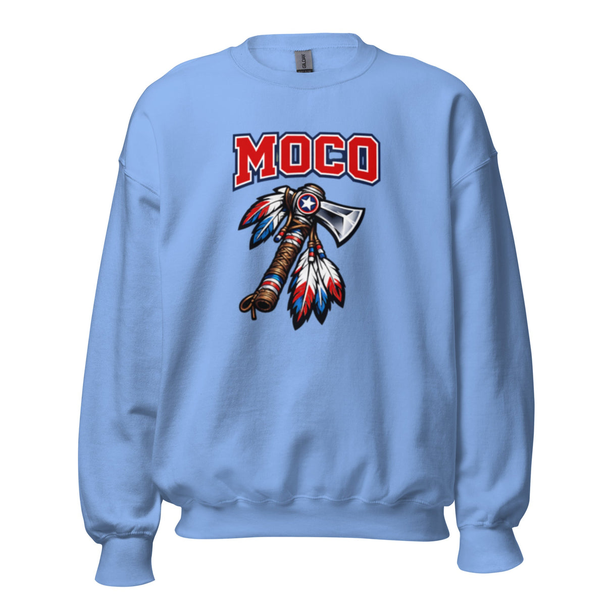 MOCO Tomahawk Feather Heritage Sweatshirt | Vintage Block Design - Bluegrass Elite Apparel LLC