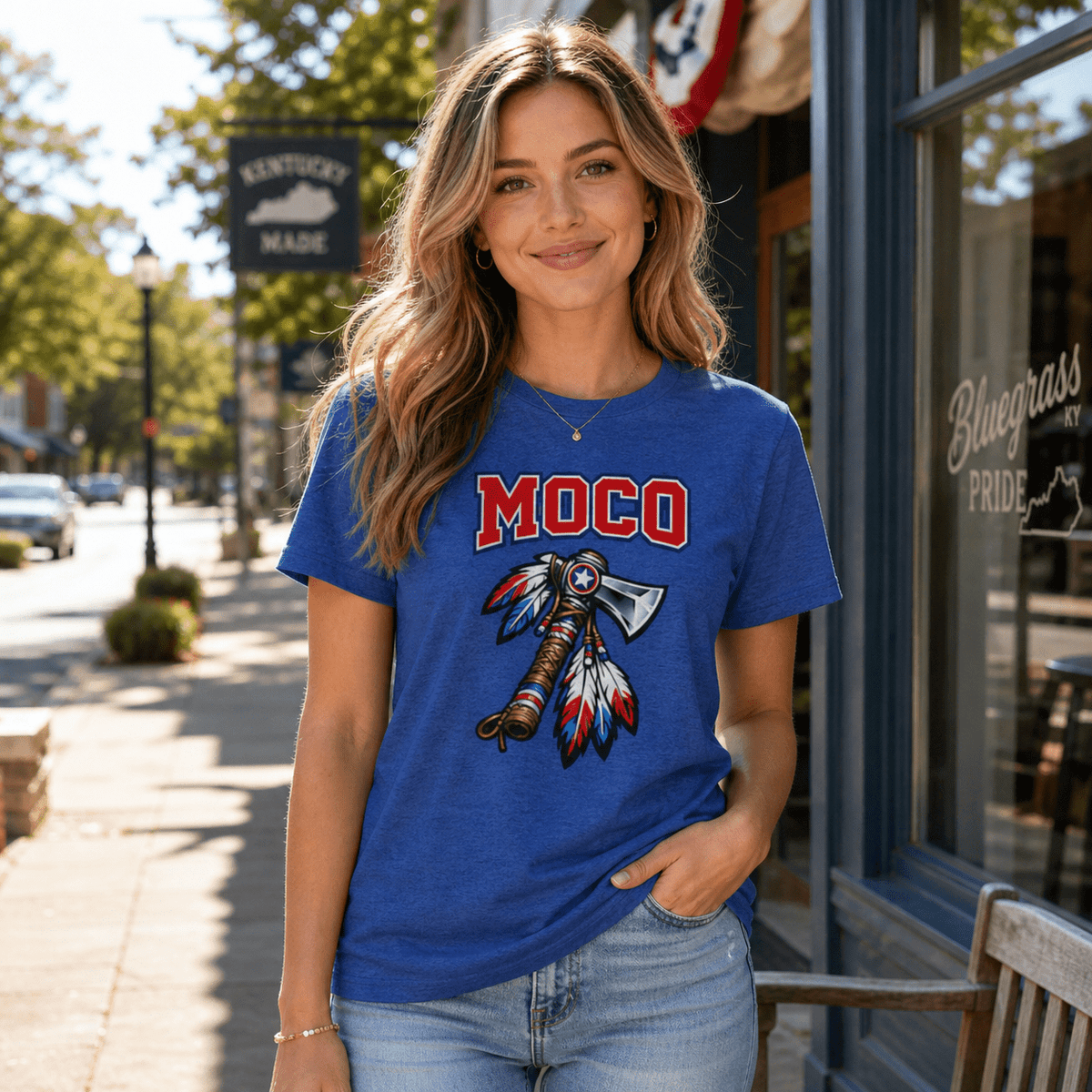 MOCO Tomahawk Feather Heritage Tee | Vintage Block Design | Elite - Bluegrass Elite Apparel LLC