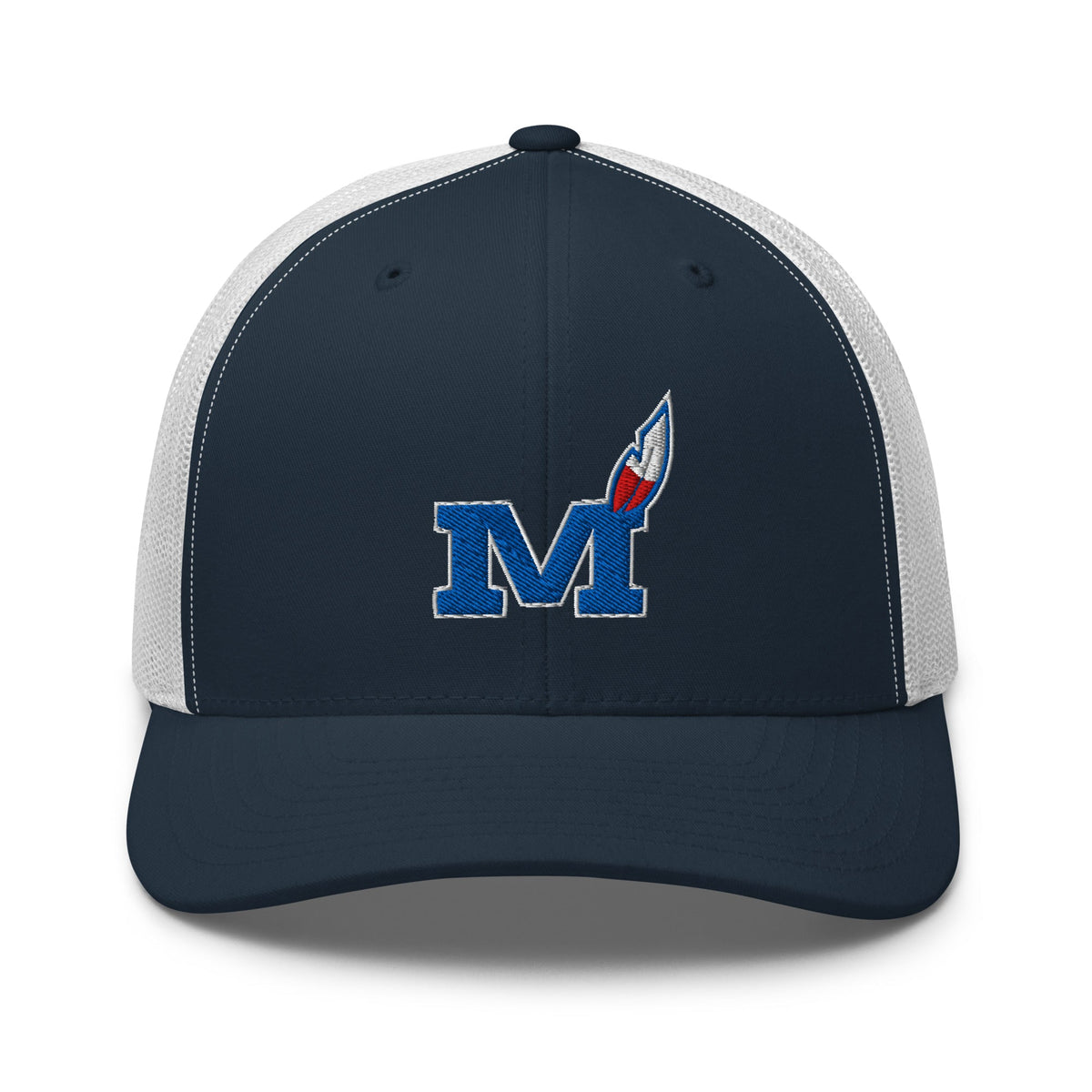 Montgomery County Indian Trucker Hat | Blue Torch M Graphic - Bluegrass Elite Apparel LLC