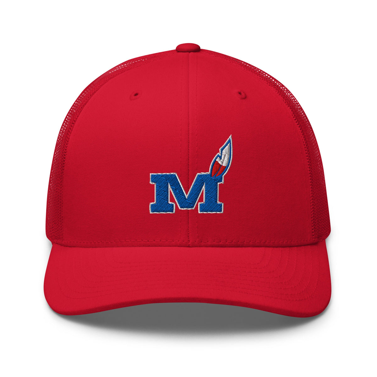 Montgomery County Indian Trucker Hat | Blue Torch M Graphic - Bluegrass Elite Apparel LLC