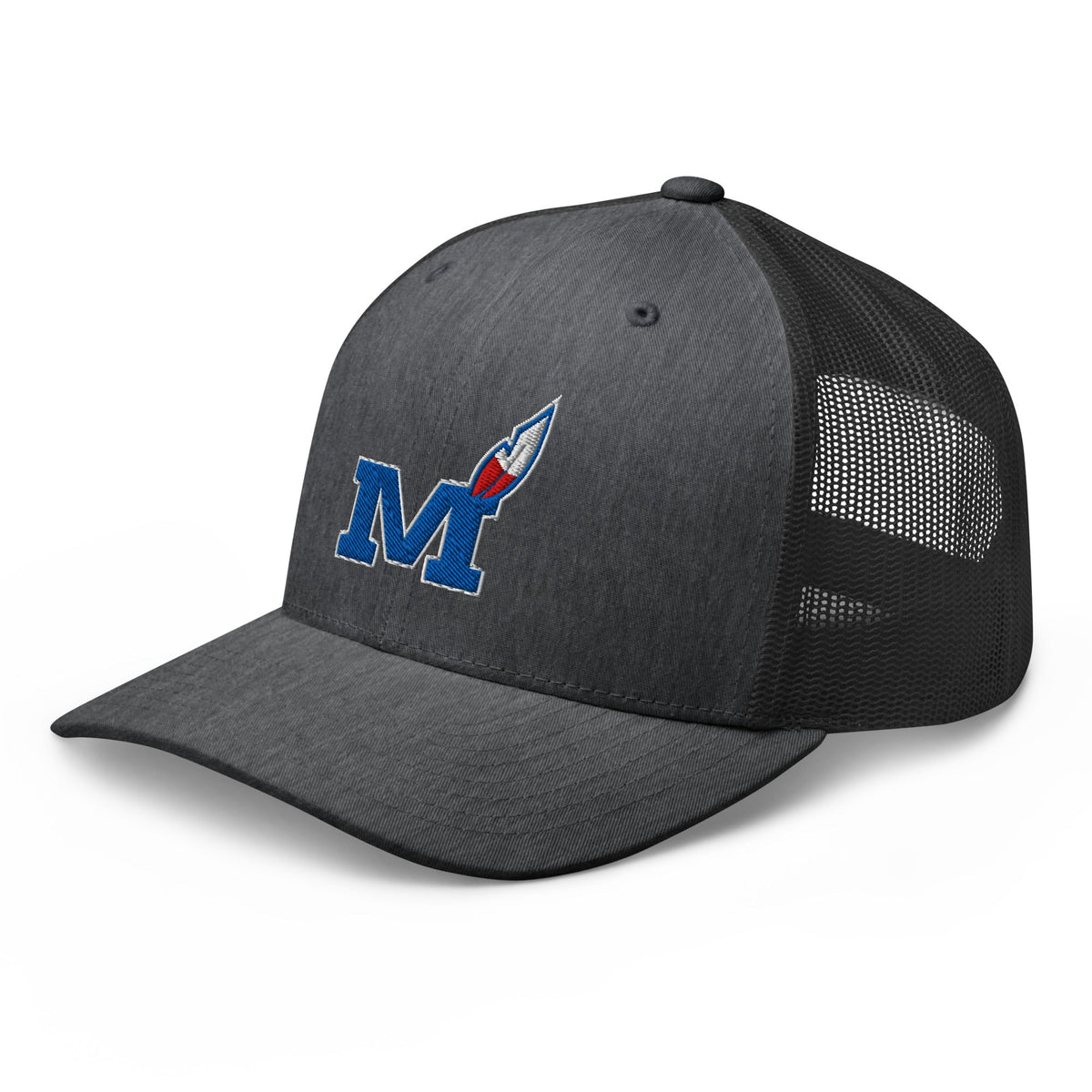 Montgomery County Indian Trucker Hat | Blue Torch M Graphic - Bluegrass Elite Apparel LLC