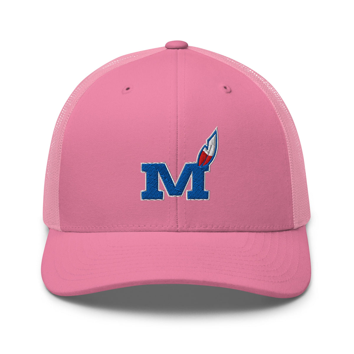Montgomery County Indian Trucker Hat | Blue Torch M Graphic - Bluegrass Elite Apparel LLC