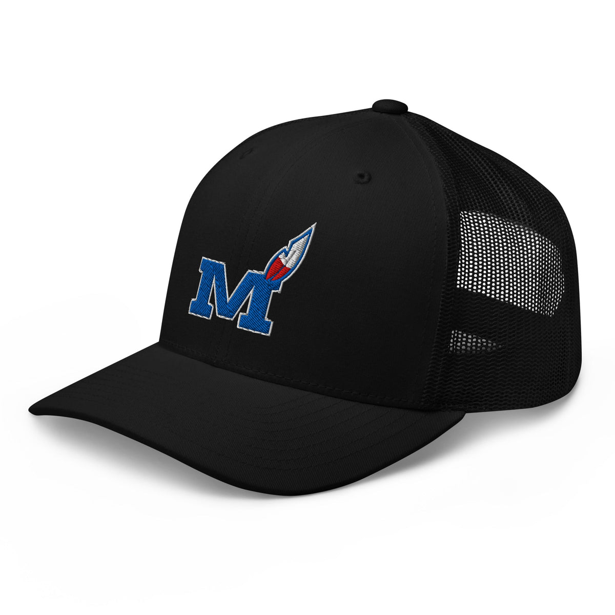 Montgomery County Indian Trucker Hat | Blue Torch M Graphic - Bluegrass Elite Apparel LLC