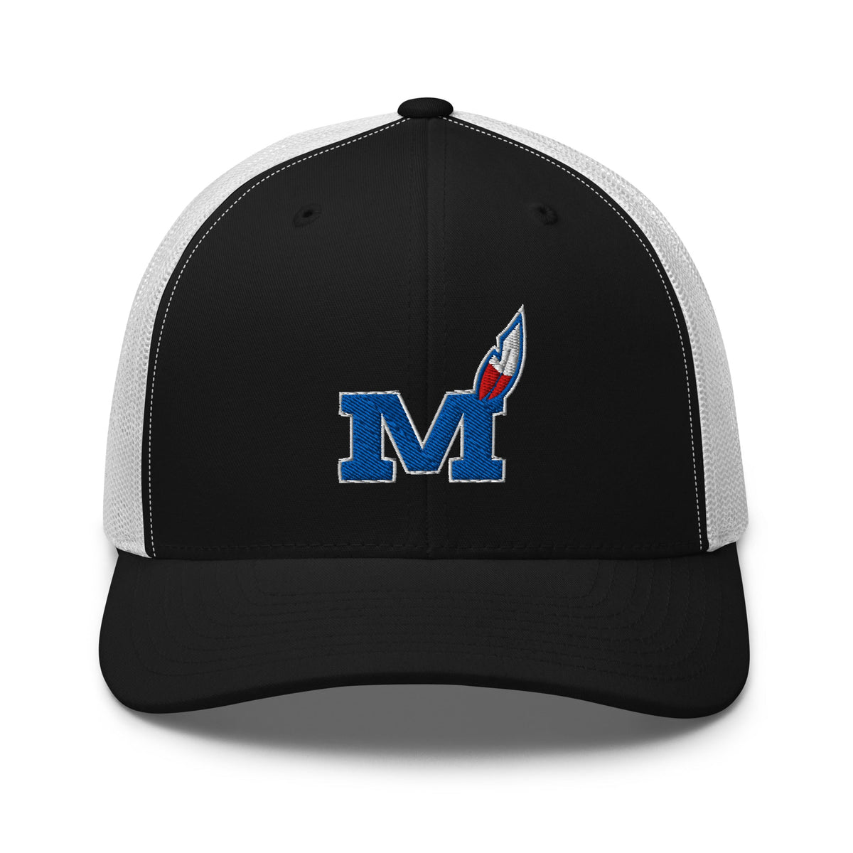 Montgomery County Indian Trucker Hat | Blue Torch M Graphic - Bluegrass Elite Apparel LLC