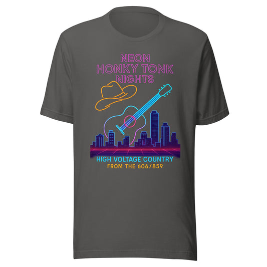Neon Honky Tonk Nights Synthwave T-Shirt - Bluegrass Elite Apparel LLC