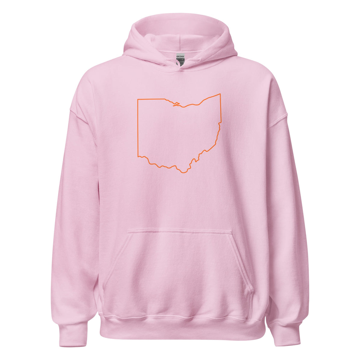 Orange Cincy Hoodie | Ohio Outline Minimalist Design | Unisex - Bluegrass Elite Apparel LLC