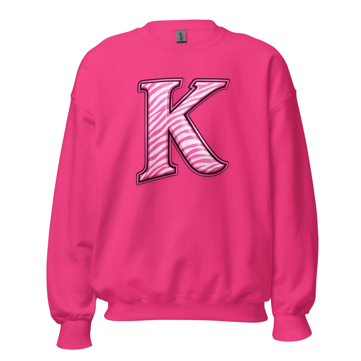 Pink Zebra “K” Unisex Sweatshirt | Classic Fit Fleece - Bluegrass Elite Apparel LLC