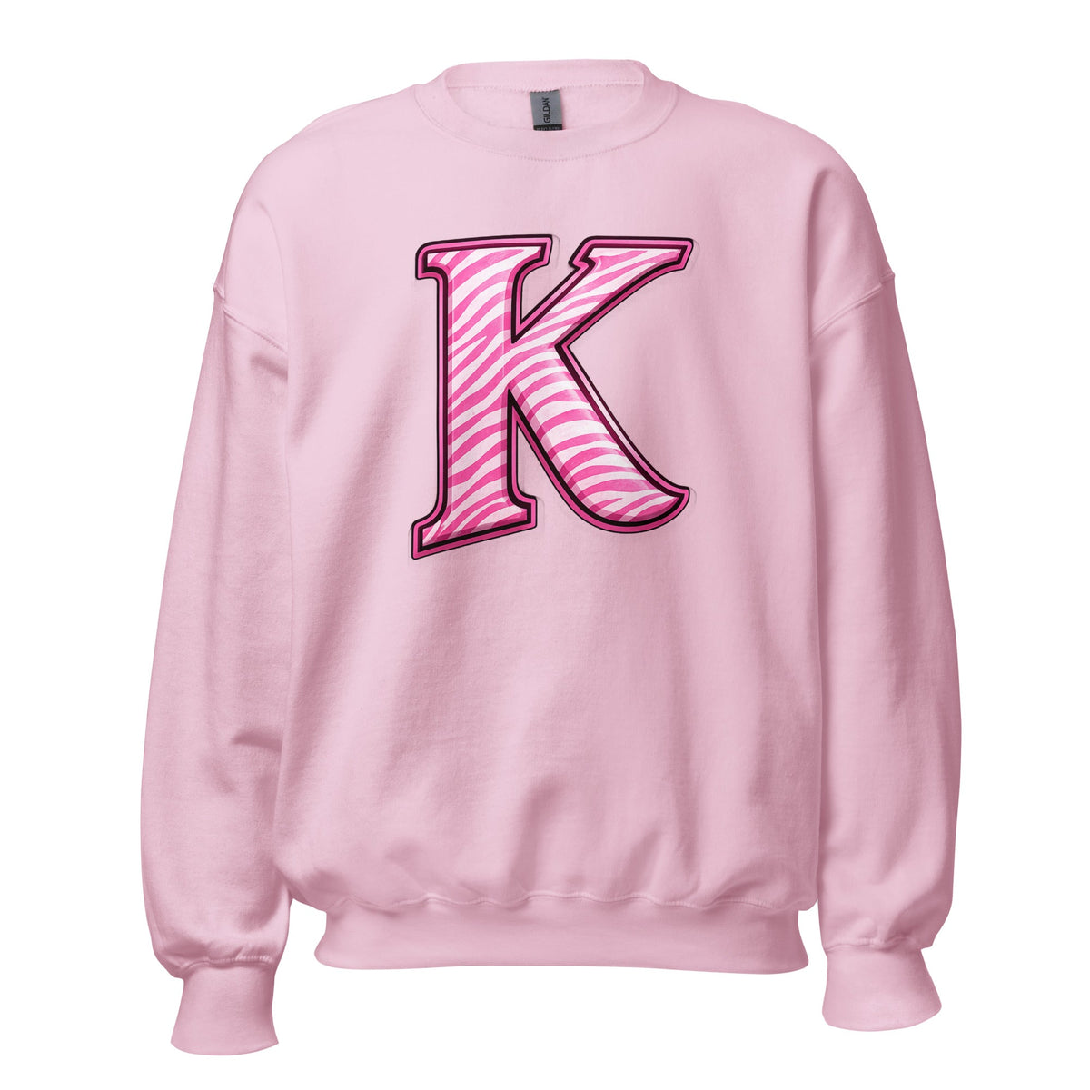 Pink Zebra “K” Unisex Sweatshirt | Classic Fit Fleece - Bluegrass Elite Apparel LLC