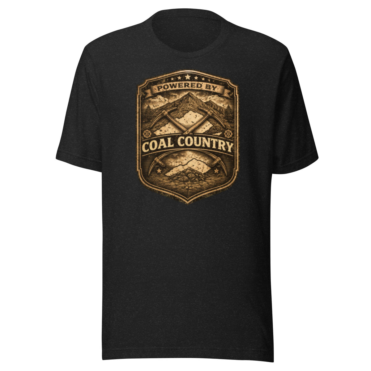 Powered by Coal Country Shirt | Vintage Industrial Badge Design | Classic - Bluegrass Elite Apparel LLC