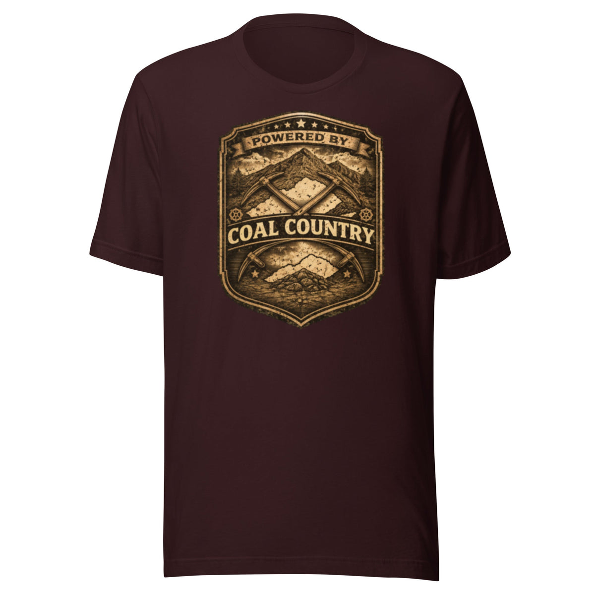 Powered by Coal Country Shirt | Vintage Industrial Badge Design | Classic - Bluegrass Elite Apparel LLC