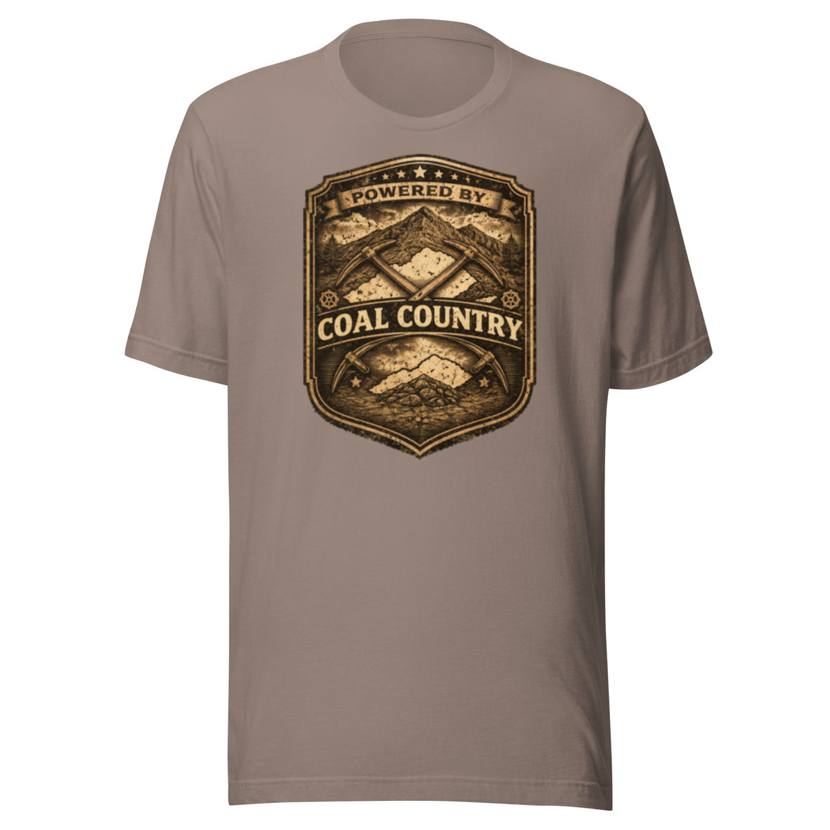 Powered by Coal Country Shirt | Vintage Industrial Badge Design | Classic - Bluegrass Elite Apparel LLC
