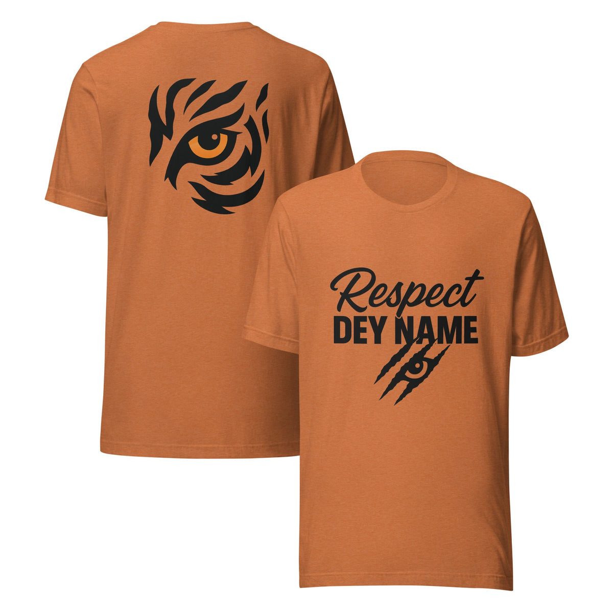Respect Dey Name T-Shirt | Clawed Script & Tiger Eye Design | Elite - Bluegrass Elite Apparel LLC