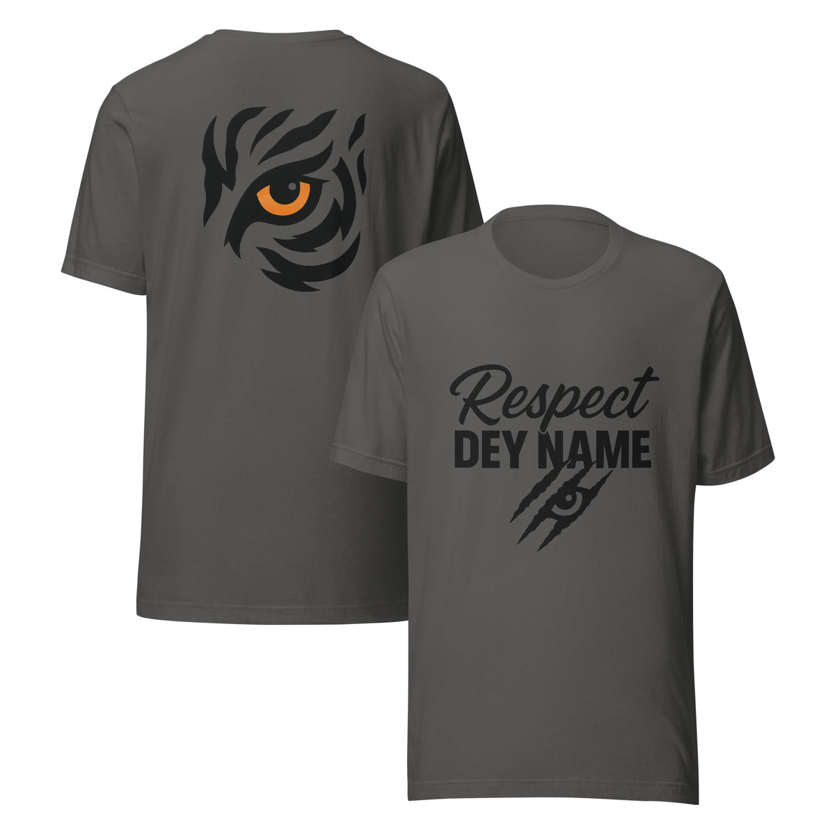 Respect Dey Name T-Shirt | Clawed Script & Tiger Eye Design | Elite - Bluegrass Elite Apparel LLC