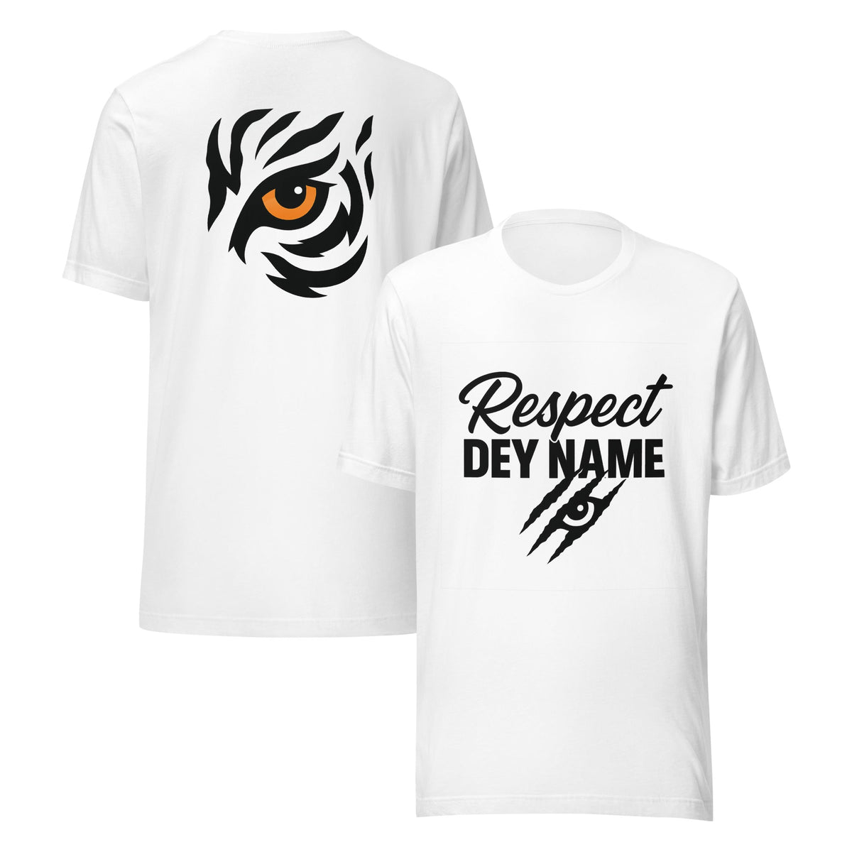 Respect Dey Name T-Shirt | Clawed Script & Tiger Eye Design | Elite - Bluegrass Elite Apparel LLC