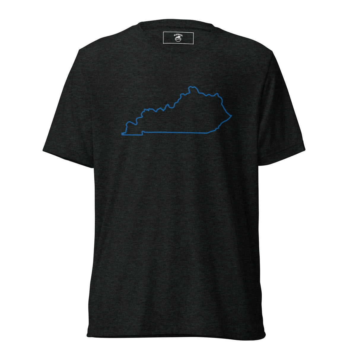 Kentucky State Outline Elite Tee in Charcoal-Black Tri-Blend