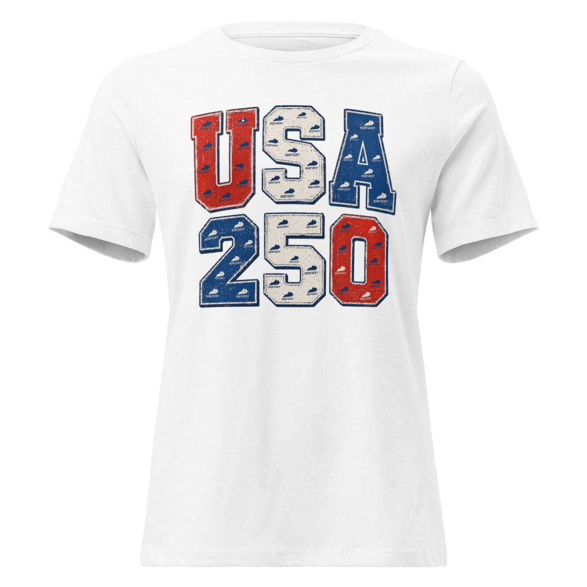 USA 250 Vintage Collegiate Women's Relaxed T-Shirt - Bluegrass Elite Apparel LLC