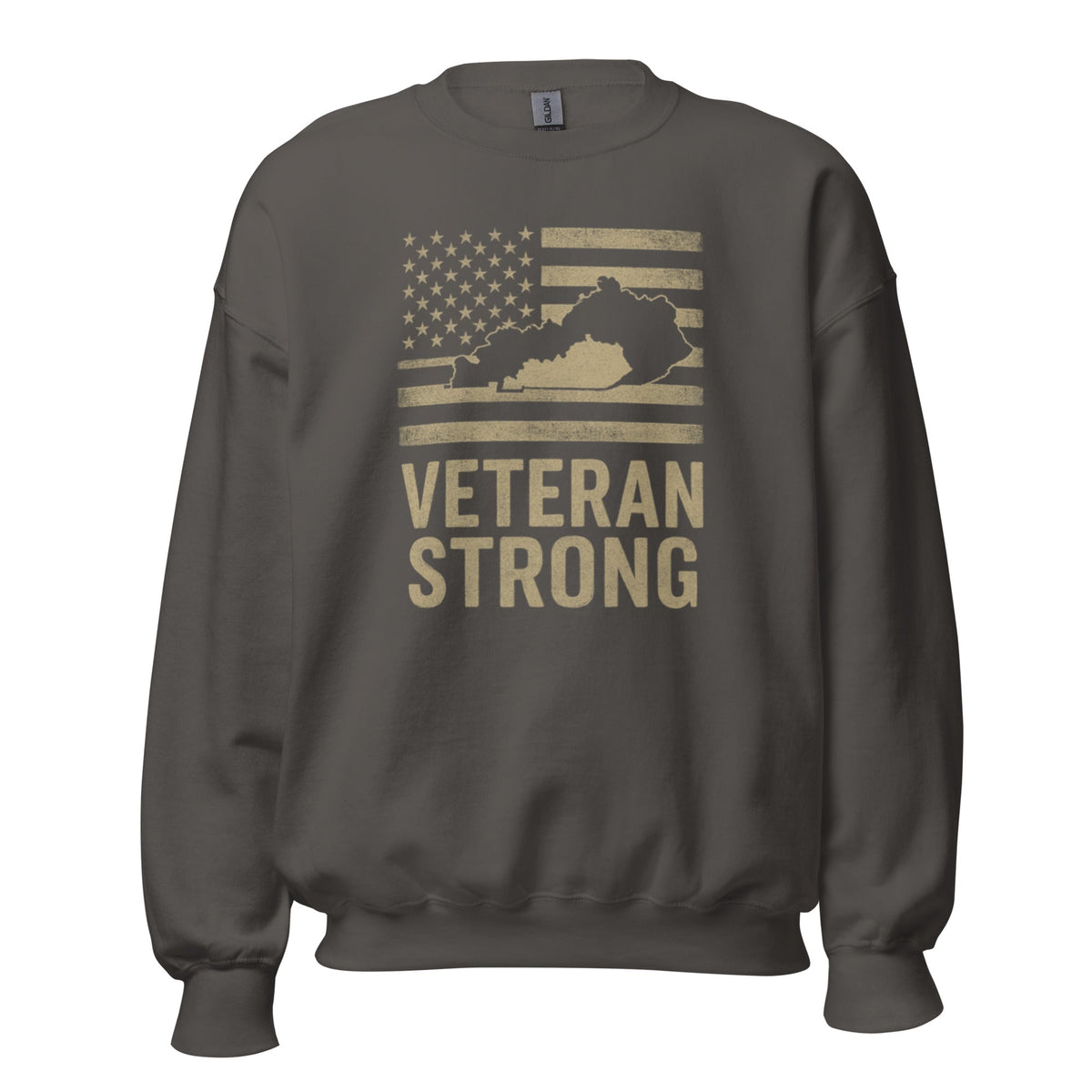 Veteran Strong Kentucky Sweatshirt | Patriotic Flag Design - Bluegrass Elite Apparel LLC