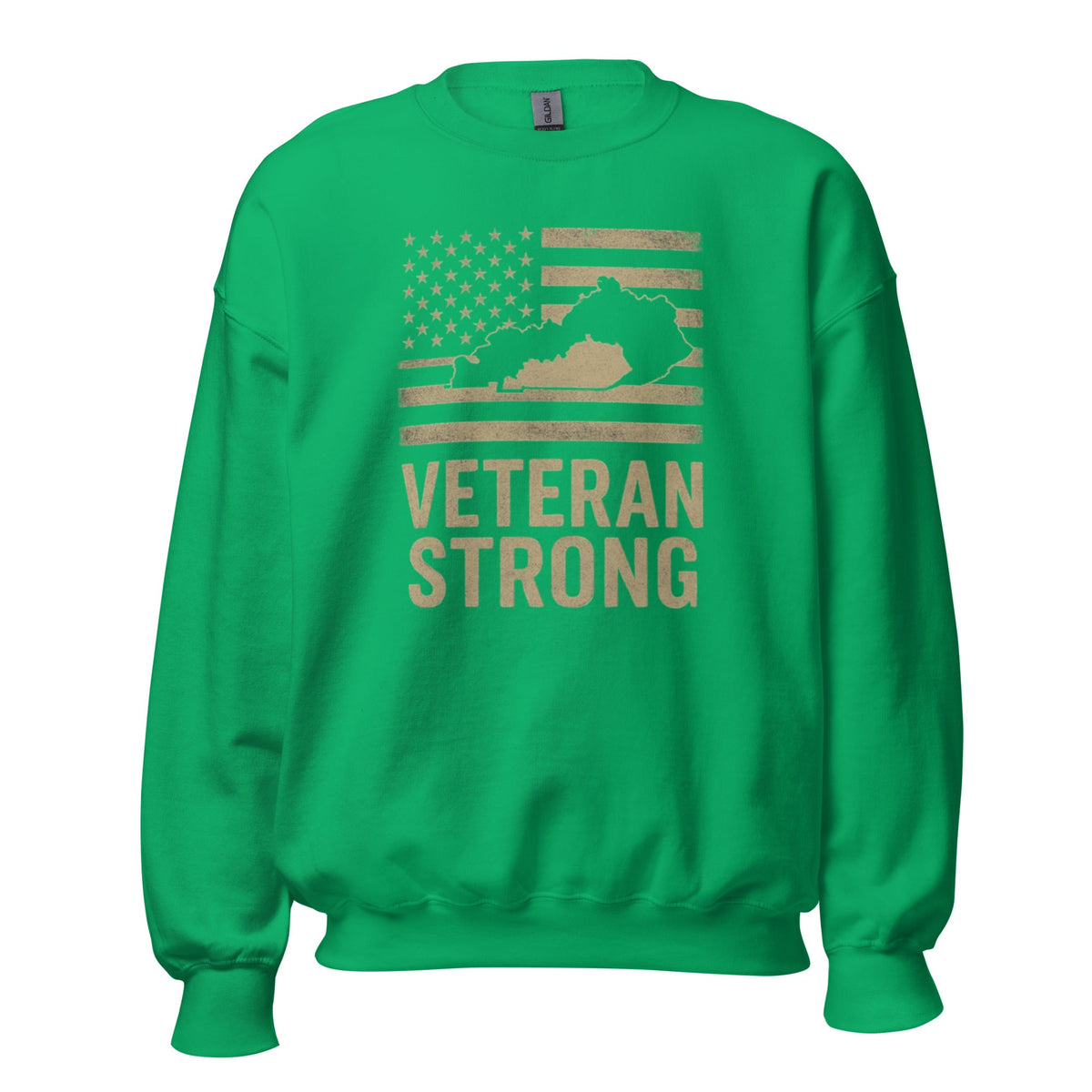 Veteran Strong Kentucky Sweatshirt | Patriotic Flag Design - Bluegrass Elite Apparel LLC