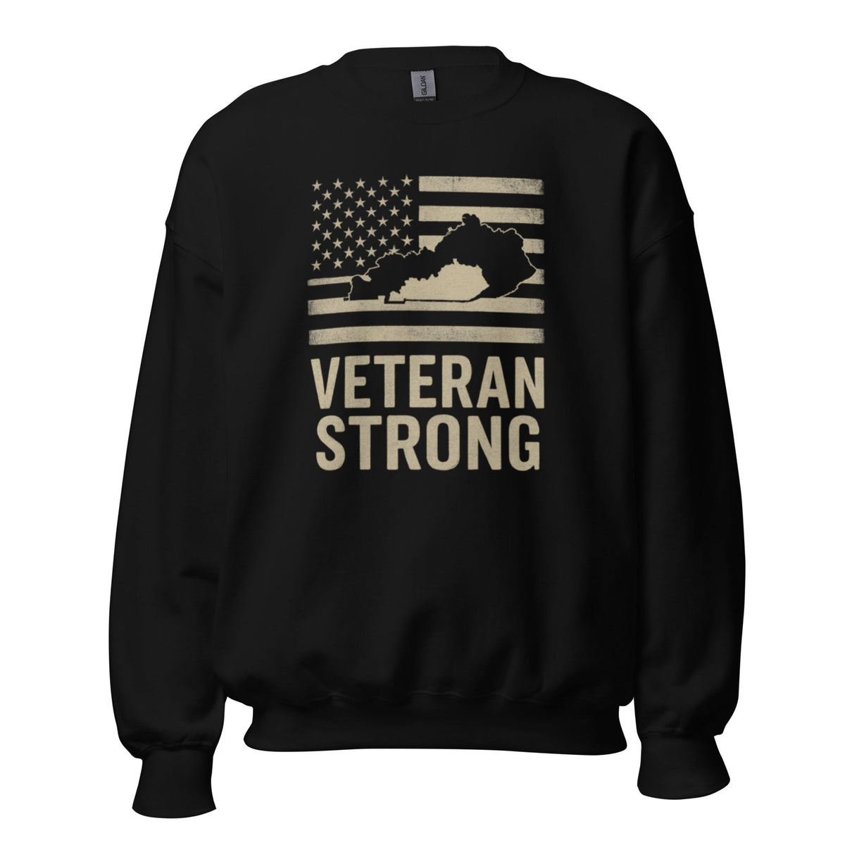 Veteran Strong Kentucky Sweatshirt | Patriotic Flag Design - Bluegrass Elite Apparel LLC