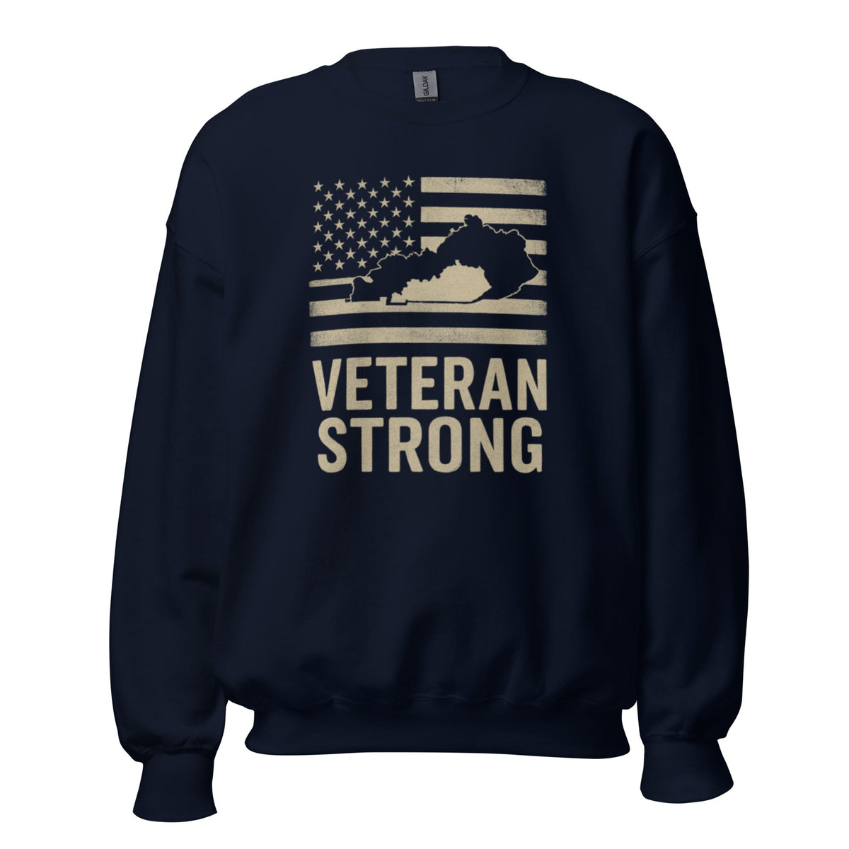 Veteran Strong Kentucky Sweatshirt | Patriotic Flag Design - Bluegrass Elite Apparel LLC