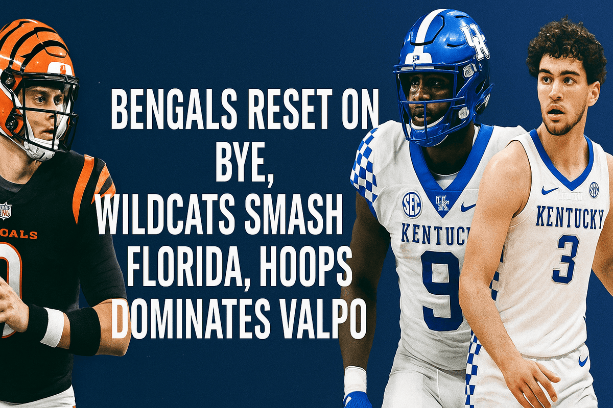 Bluegrass Elite Monday Recap: Bengals Hit Reset on Bye, Wildcats Humble Florida 38–7 - Bluegrass Elite Apparel LLC