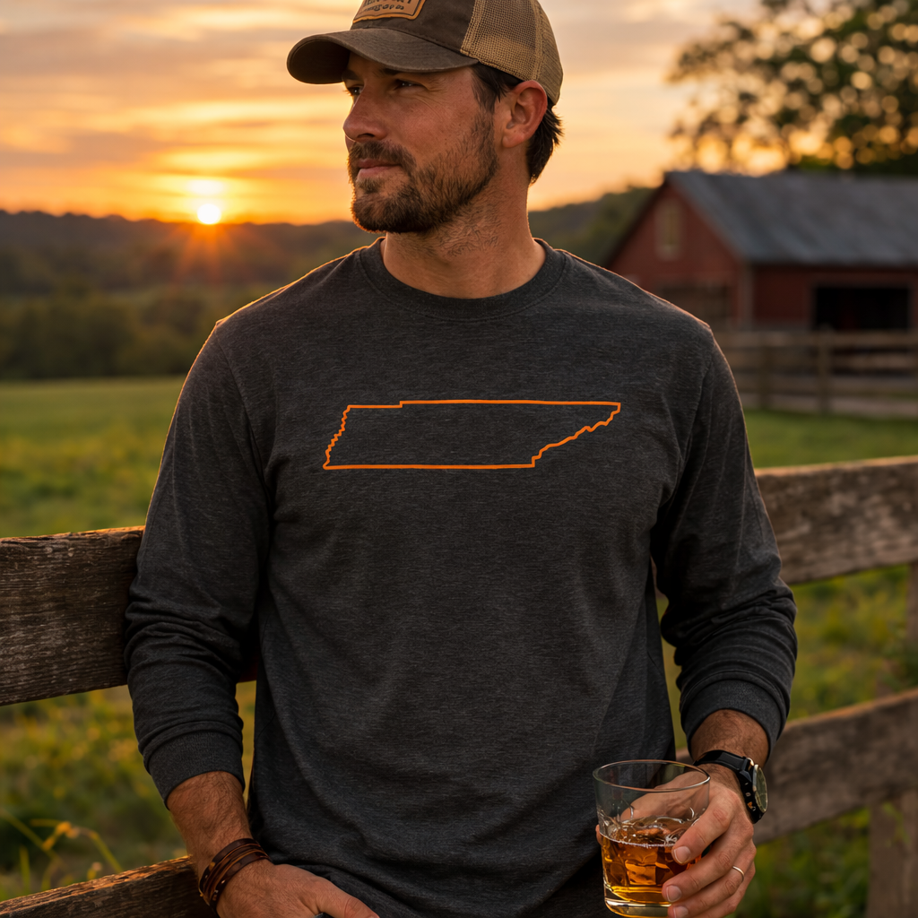 Tennessee Outline Long Sleeve Tee | Clean State Pride Shirt