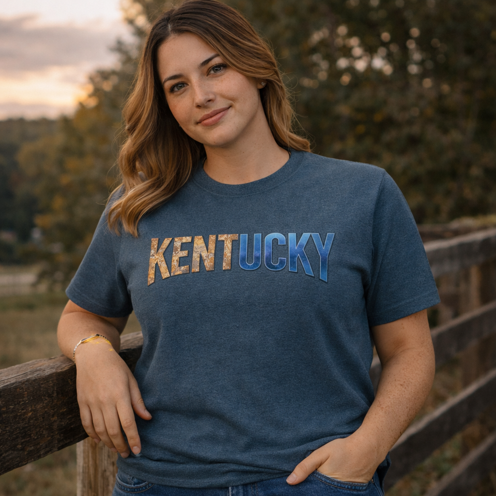 Kentucky T-Shirt | Split Texture Typography Design | Classic