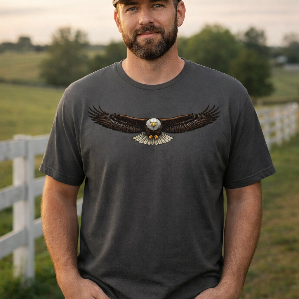 Bald Eagle Wings Spread Tee | American Heritage Wildlife Shirt