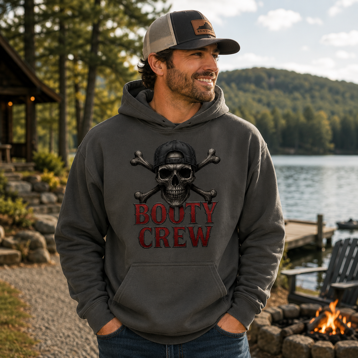 Freaking Brad Show Booty Crew Hoodie | Unisex Skull Pullover
