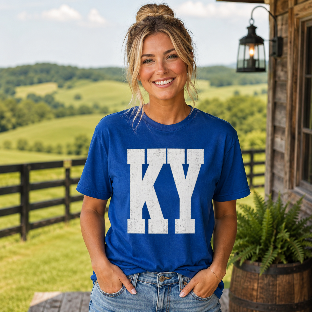 Kentucky Script Block Tee | Vintage Letter Design | Classic