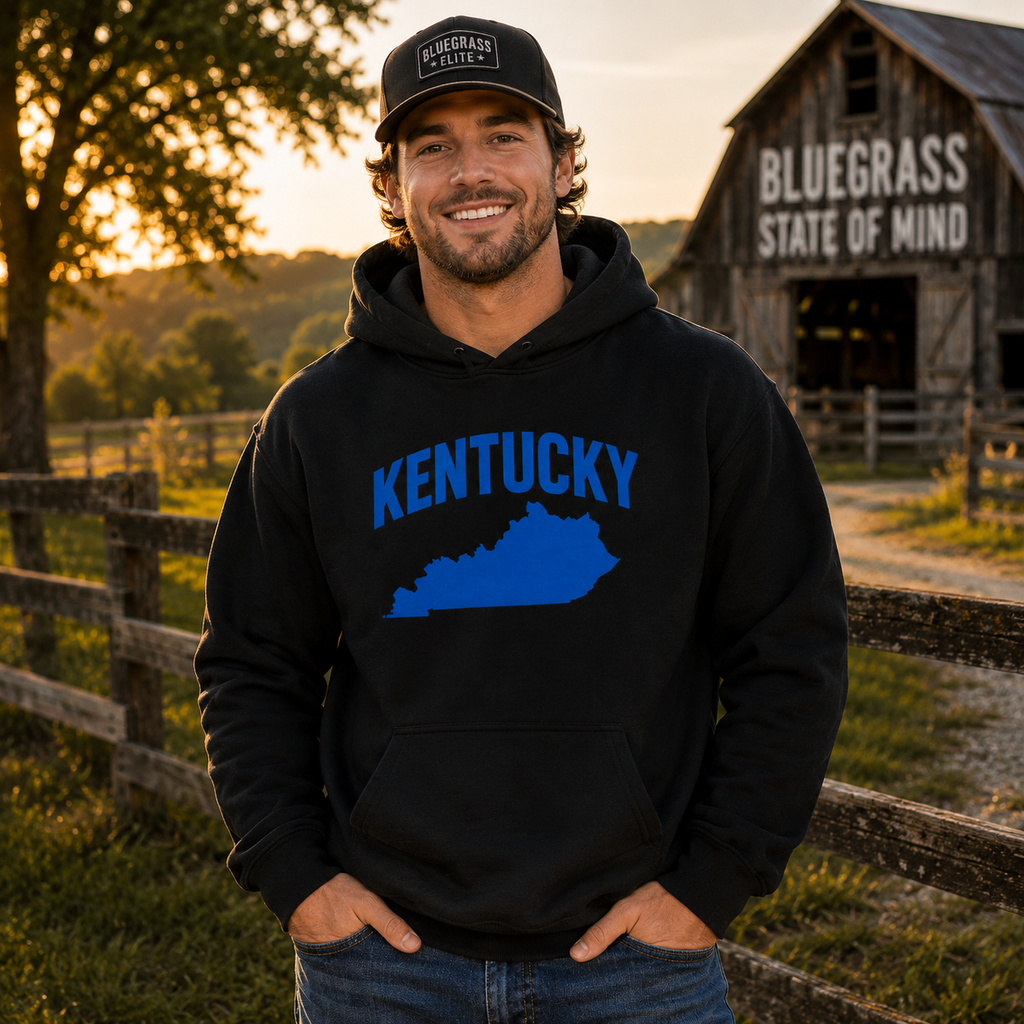 Kentucky Outline Oversized Hoodie – Bluegrass Streetwear | Heavyweight Fleece