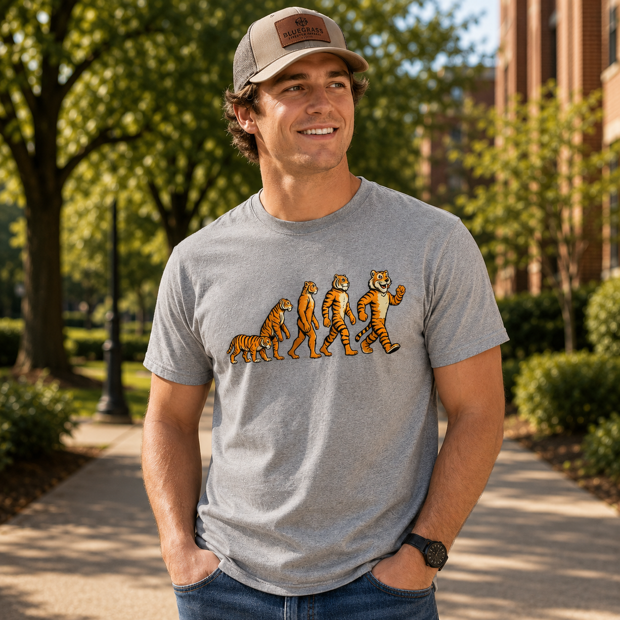 Cincinnati Football T-Shirt | Tiger Evolution Design | Elite Tri-Blend
