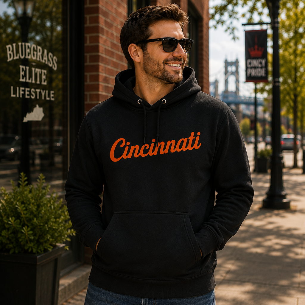 Cincinnati Streetwear Hoodie | Neon Script Design | Unisex