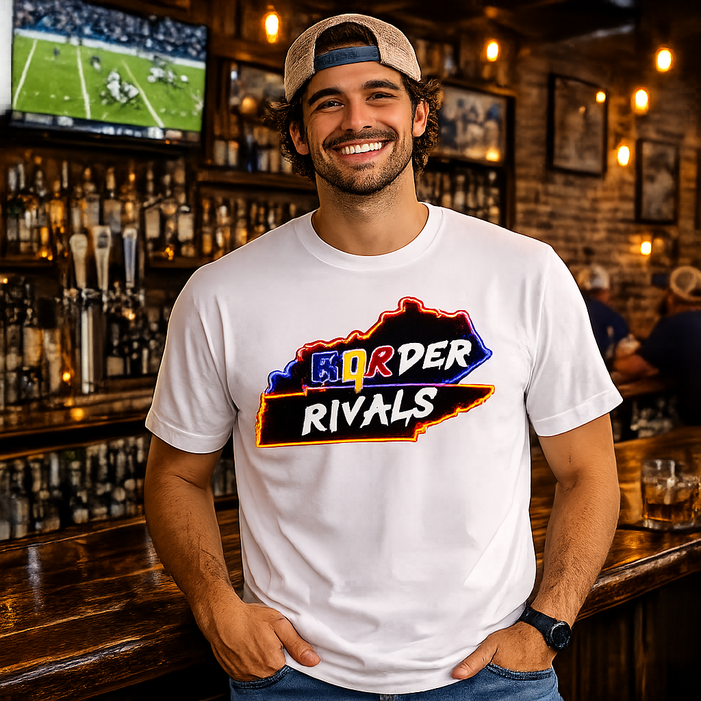 Kentucky Tennessee Rivalry T-Shirt | Border Rivals Map Design | HPS Collection | Classic Cotton