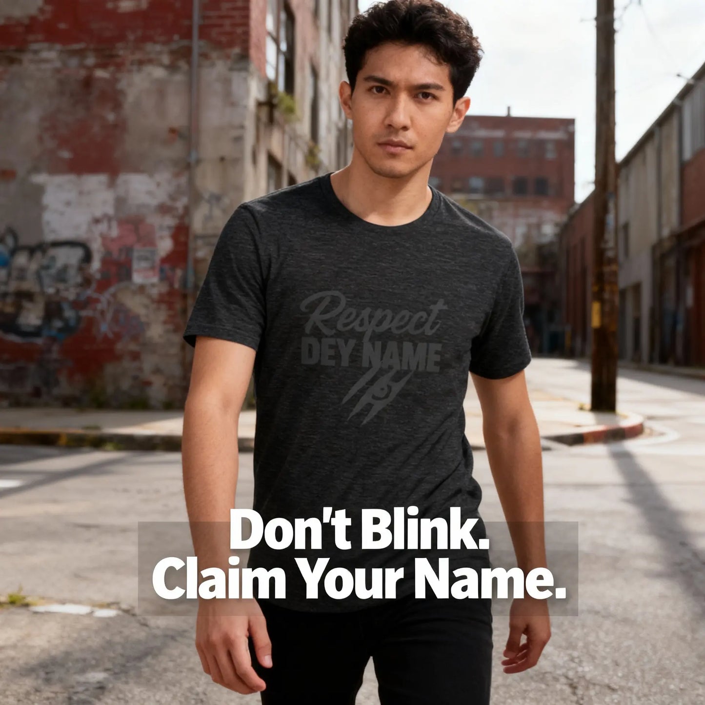 Respect Dey Name T-Shirt | Clawed Script & Tiger Eye Design | Elite