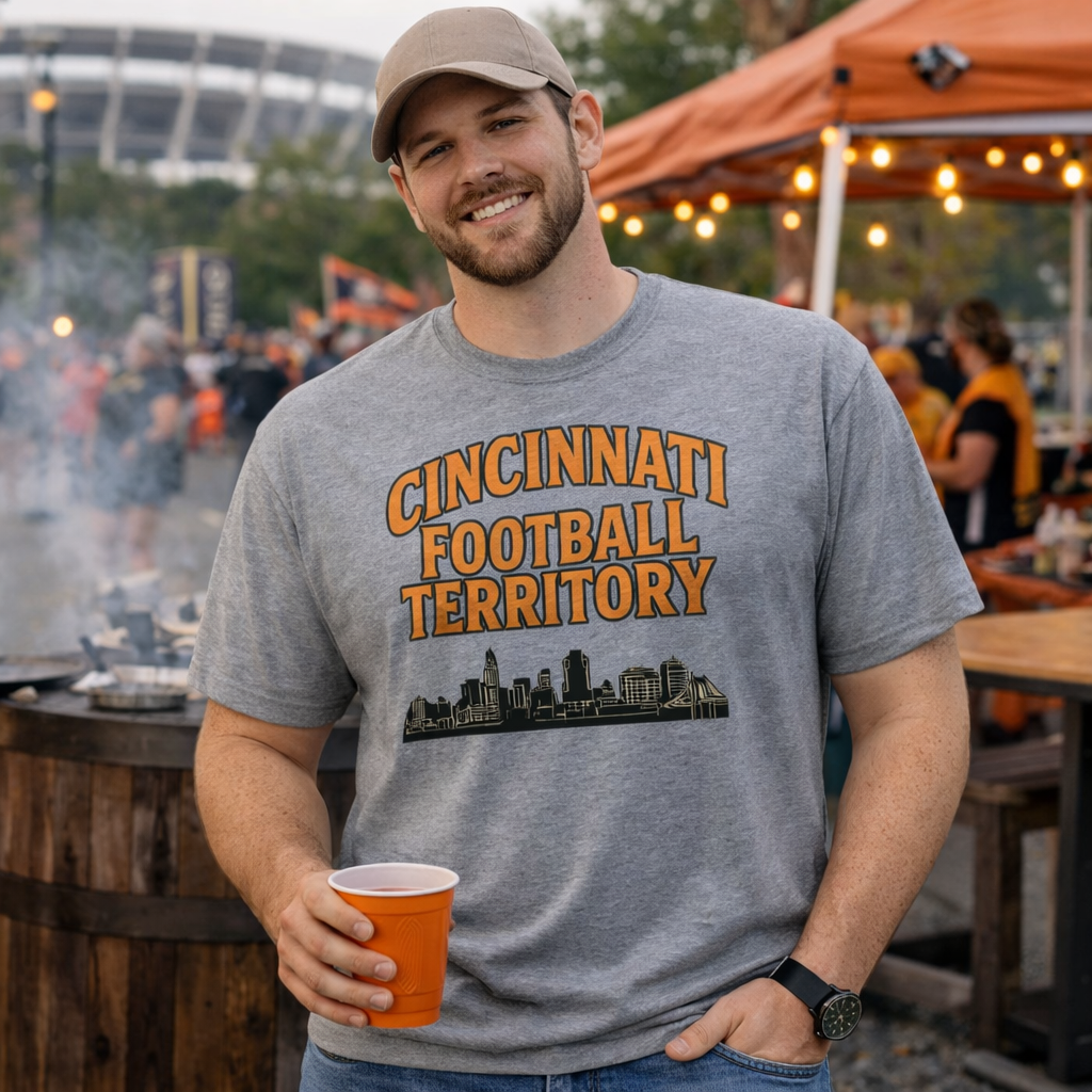 Cincinnati Football Shirt | Vintage Skyline Territory Design | Elite